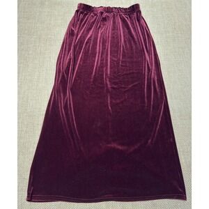 Vtg Velvet Maxi Burgundy Skirt STELLA XXL Elastic Waist Witchy Goth Fairygoth